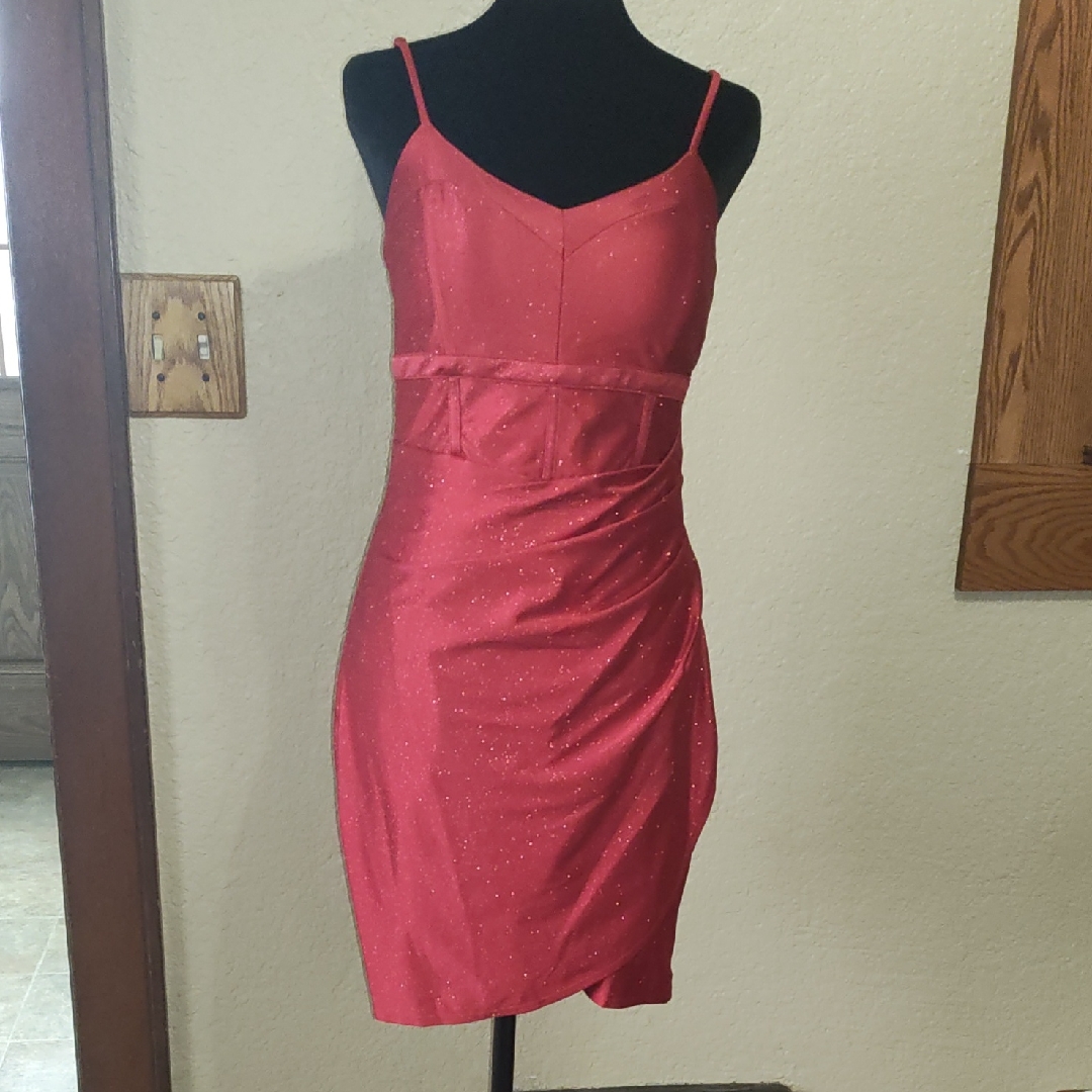Red Glitter Formal Dress